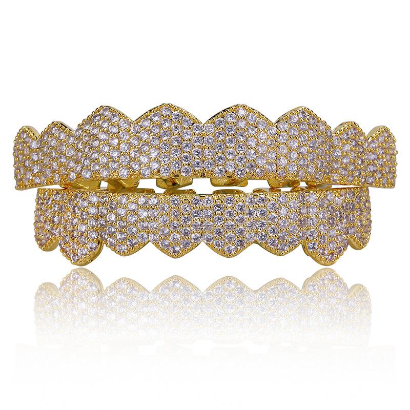 Unisex Sparkling Cubic Zirconia Comfortable Grillz Hiphop Accessories Grills K241