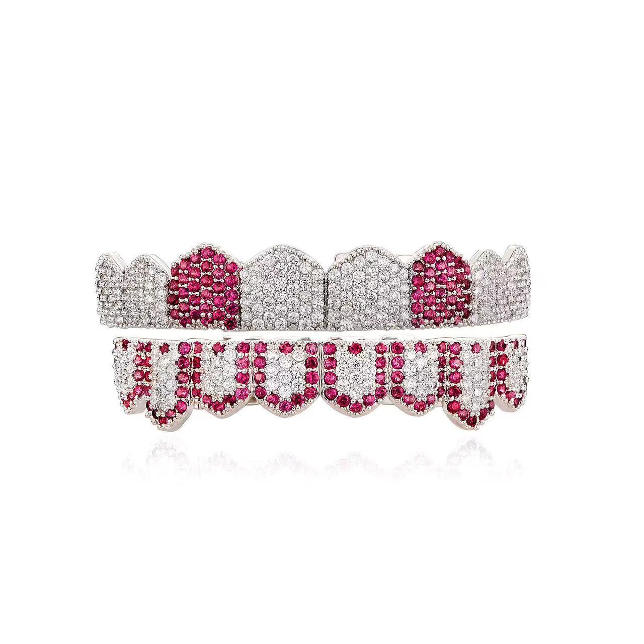 【ALL 8 ZIRCON GRILLZ IN HERE】Unisex Hiphop Accessories Grillz Cubic Zirconia Grills Comfortable Perfect Gift