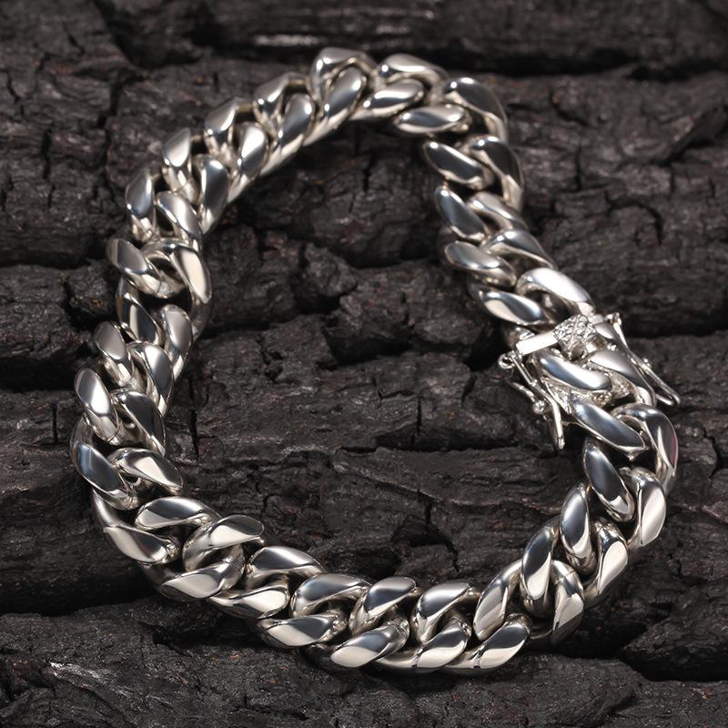 Men's Electroplated Cuban Link Bracelet 8-14mm width -D259