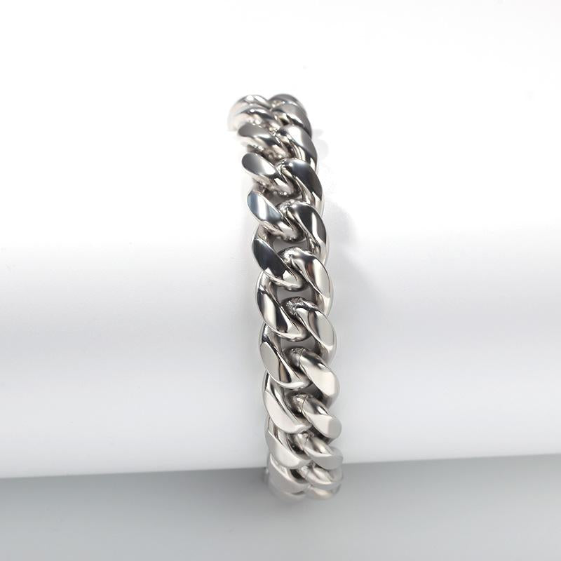 Men's Electroplated Cuban Link Bracelet 8-14mm width -D259