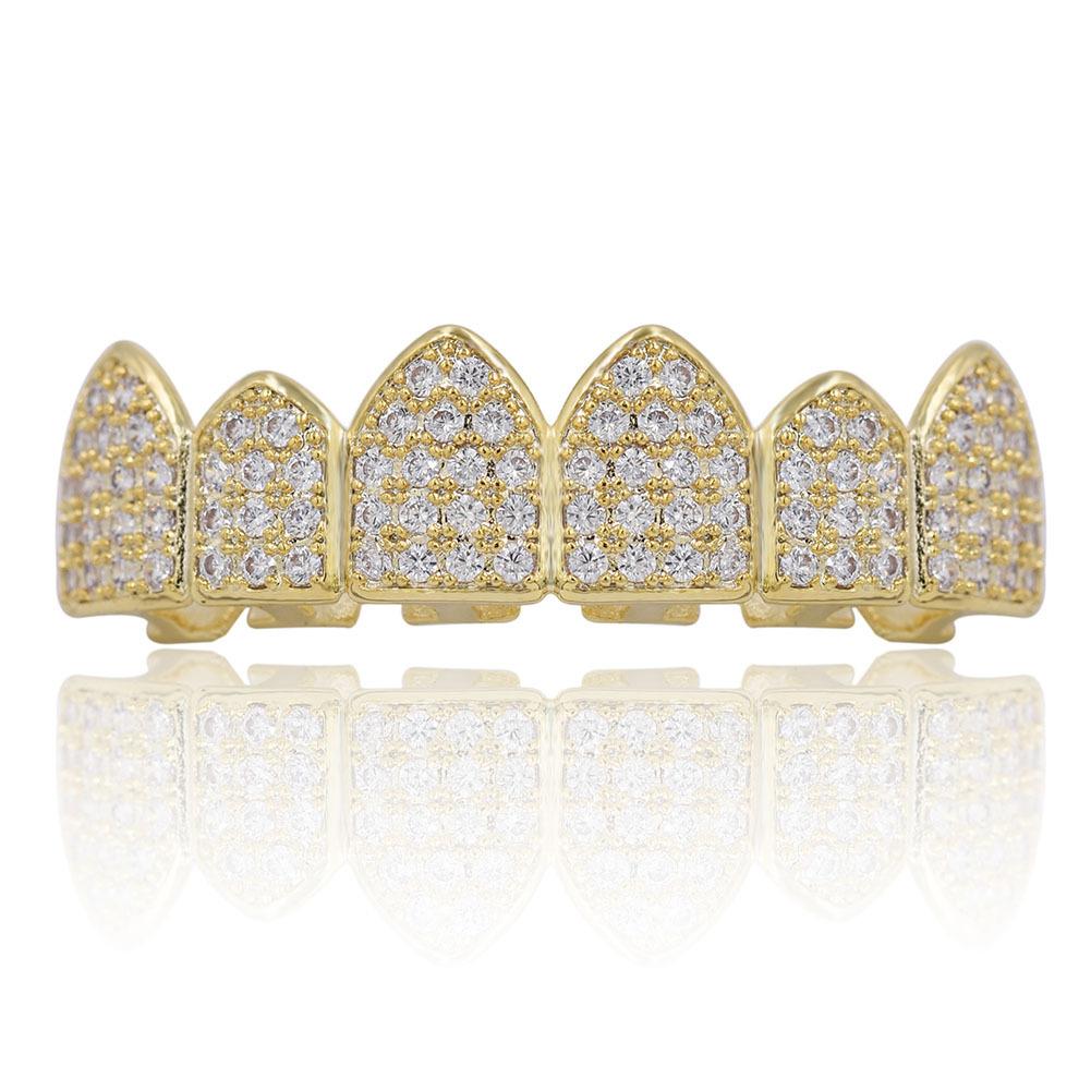 Unisex Hiphop Accessories Grillz Grills Two Color Zircon  Alloy Material K231
