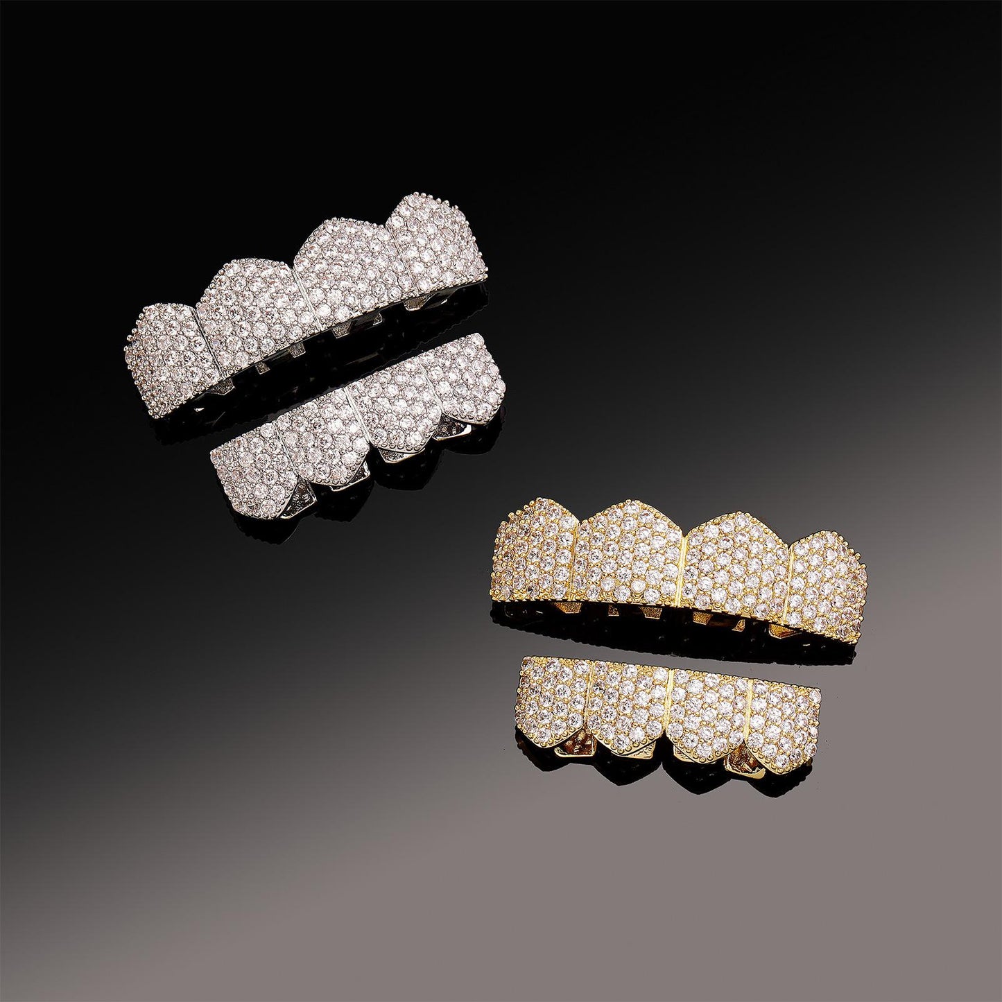 Unisex Cubic Zirconia 4 Teeth Comfortable Grillz For Men&Weomen Hiphop Accessories Grills  K299