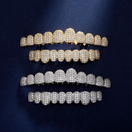 Unisex Cubic Zirconia 10 Teeth Grillz For Men&Women Hiphop Accessories Grills Comfortable K235