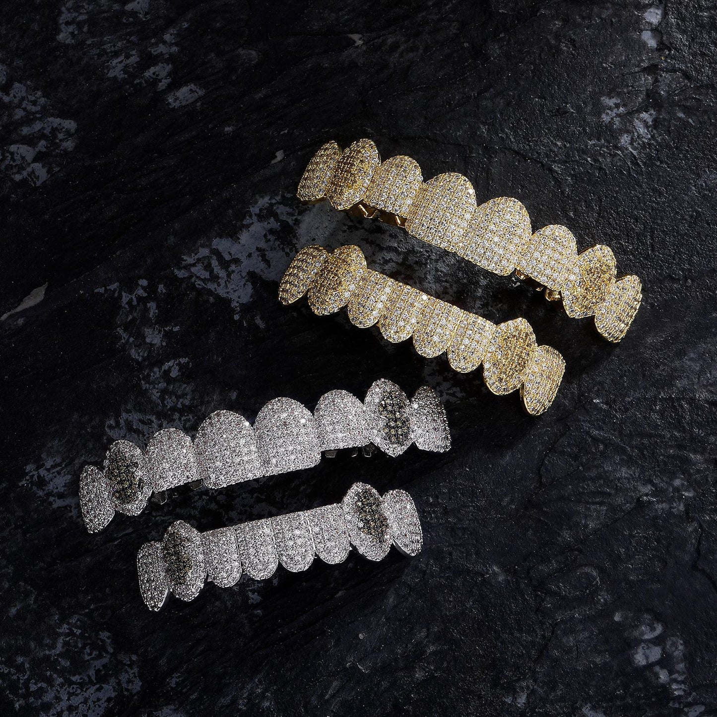 Unisex 8 Teeth Comfortable Cubic Zirconia Grillz For Men&Women Hiphop  K245