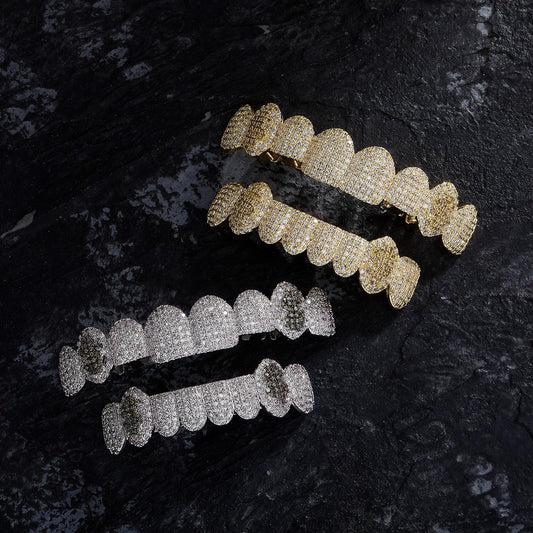 Unisex 8 Teeth Comfortable Cubic Zirconia Grillz For Men&Women Hiphop  K245