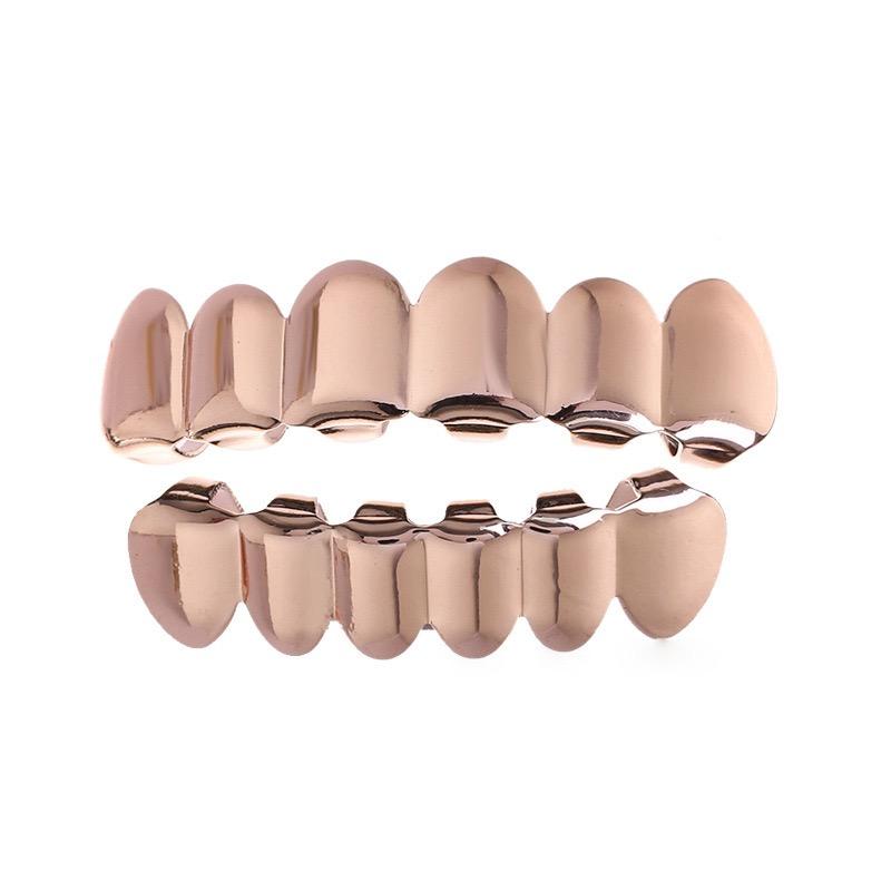 Unisex Silver-Tone Hip Hop Removeable Teeth Grillz Set (Top & Bottom) D338