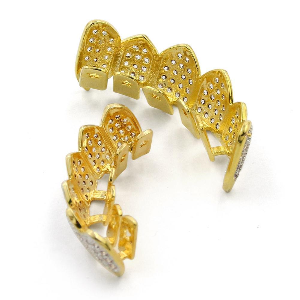 ZR Grillz Hip-Hop Zirconia Vampire Fangs for Men, Halloween accessories suitable for women, comfortable to wear. Y26