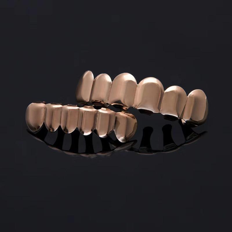 Unisex Silver-Tone Hip Hop Removeable Teeth Grillz Set (Top & Bottom) D338