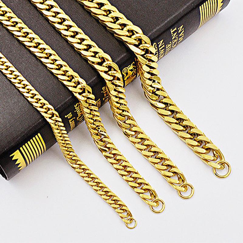 Men's Encrypted Cuban Titanium Steel Necklace, Width 3-5MM  Length 18-26 inches Q1072