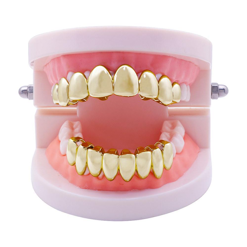 【ALL 8 TEETH GRILLZ WITHOUT ZIRCON IN HERE】Unisex 8 Teeth Decorative Comfortable Grillz For Men & Women HipHop Accessories Grills Perfect Gift