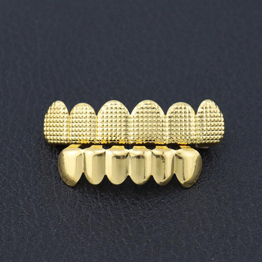 Unisex Halloween Costume Dentures Textured Copper Fangs Grillz Grillz