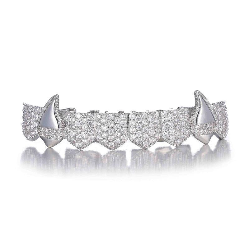Unisex Cubic Zirconia Sharp Vampire 8 Teeth Comfortable Grillz Hiphop Accessories Grills  K270