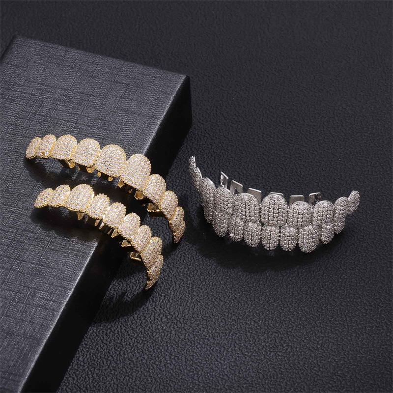 Unisex Cubic Zirconia 10 Teeth Comfortable Grillz Hiphop Accessories Grills    K249