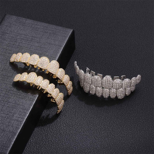 Unisex Cubic Zirconia 10 Teeth Comfortable Grillz Hiphop Accessories Grills    K249