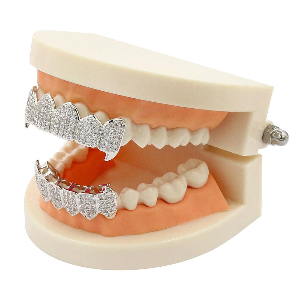 ZR Grillz Hip-Hop Zirconia Vampire Fangs for Men, Halloween accessories suitable for women, comfortable to wear. Y26