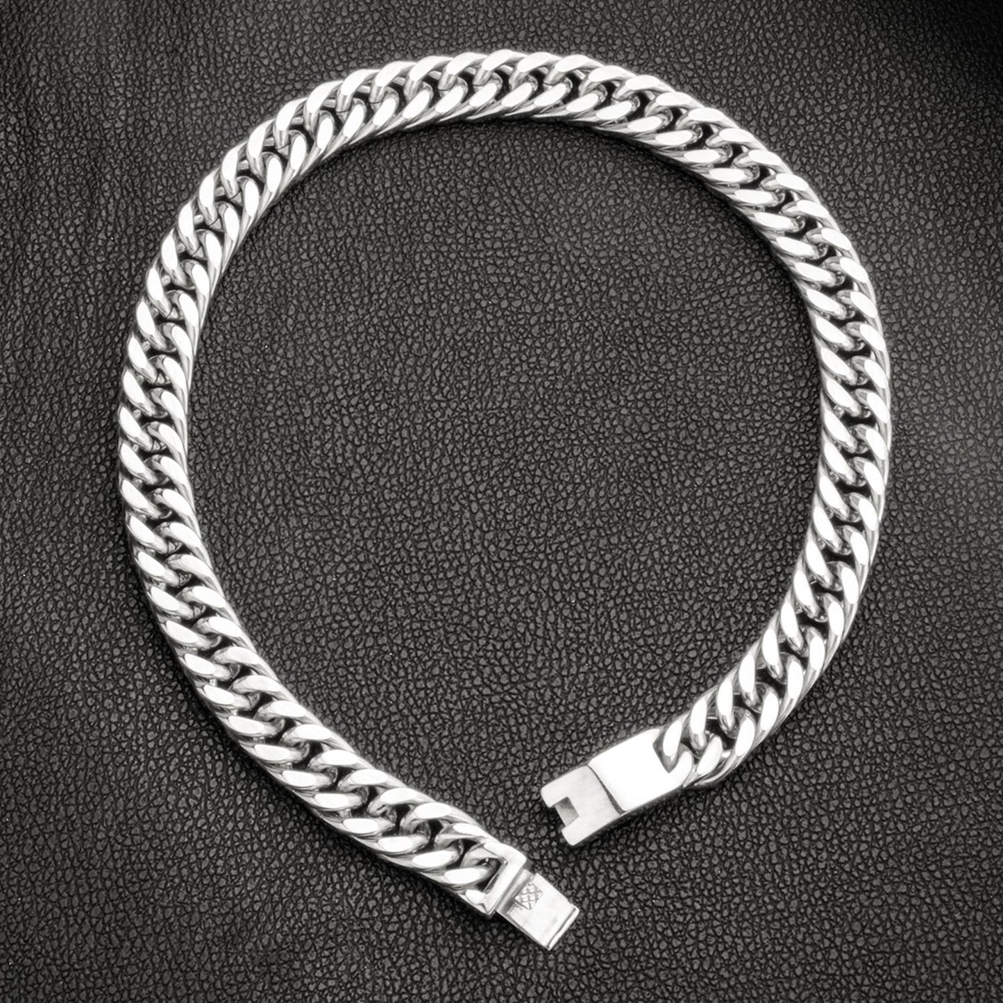 Stainless Steel Double Woven Cuban Chain Necklace – Trendy Men's Fashion ,H127