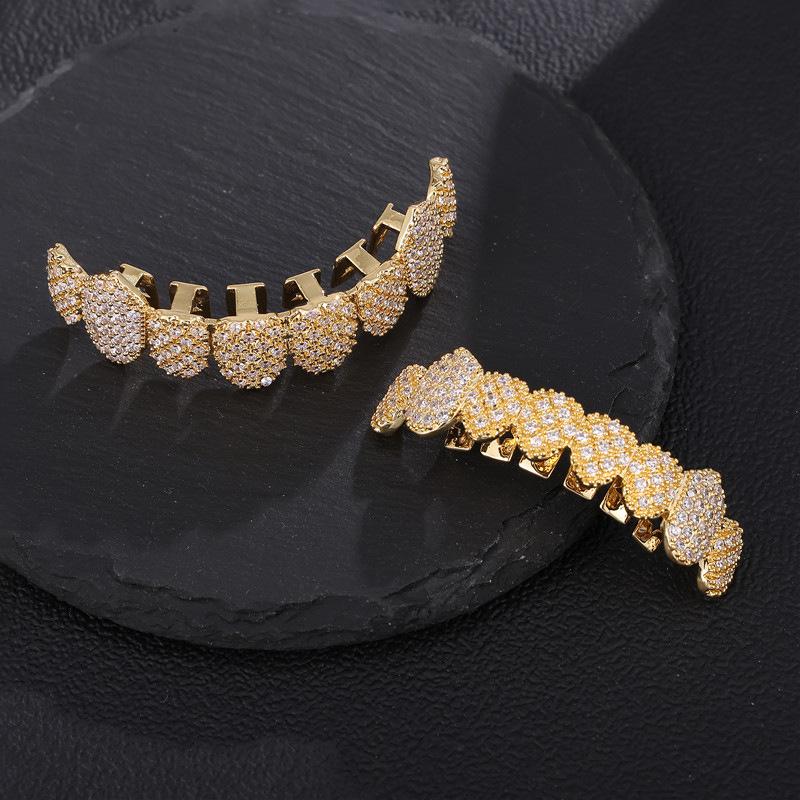 Unisex cubic zirconia vampire halloween comfortable grillz for men&women hiphop accessories grills barces  K248