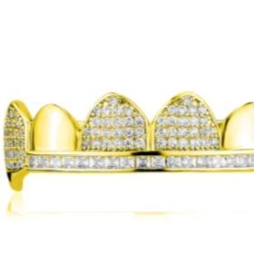 Zirconia Fang Teeth Grillz – Unisex, Perfect for Rappers, Hip-Hop, Street Style & Halloween Z02
