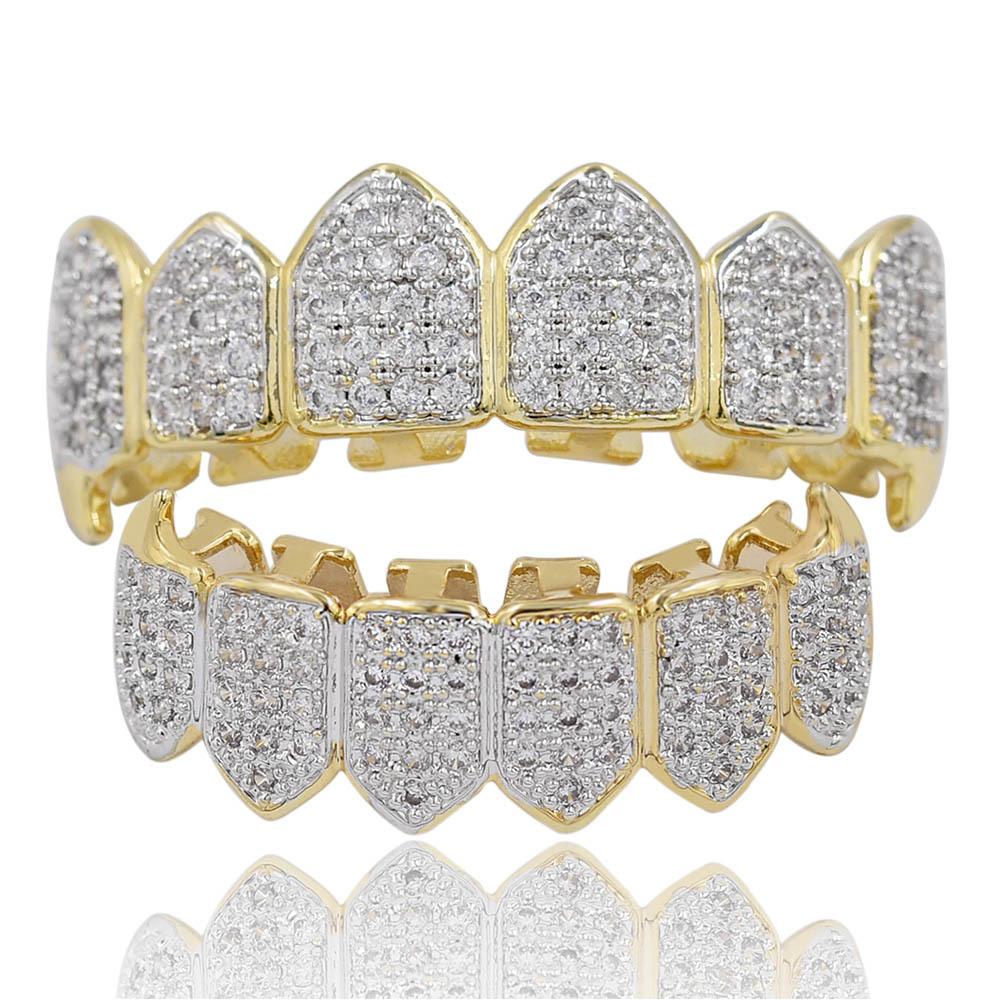 ZR Grillz Hip-Hop Zirconia Vampire Fangs for Men, Halloween accessories suitable for women, comfortable to wear. Y26