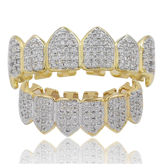 ZR Grillz Hip-Hop Zirconia Vampire Fangs for Men, Halloween accessories suitable for women, comfortable to wear. Y26