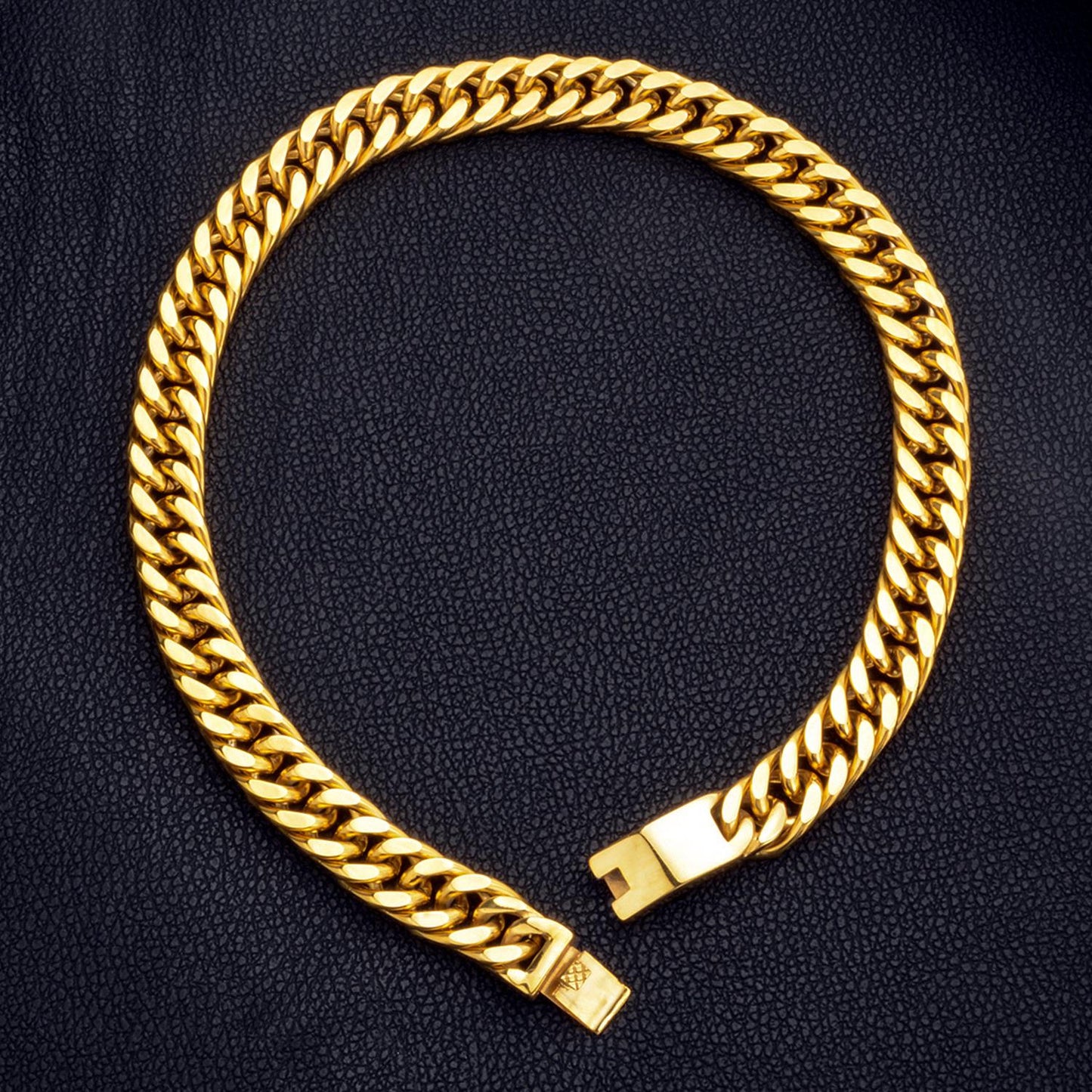 Stainless Steel Double Woven Cuban Chain Necklace – Trendy Men's Fashion ,H127