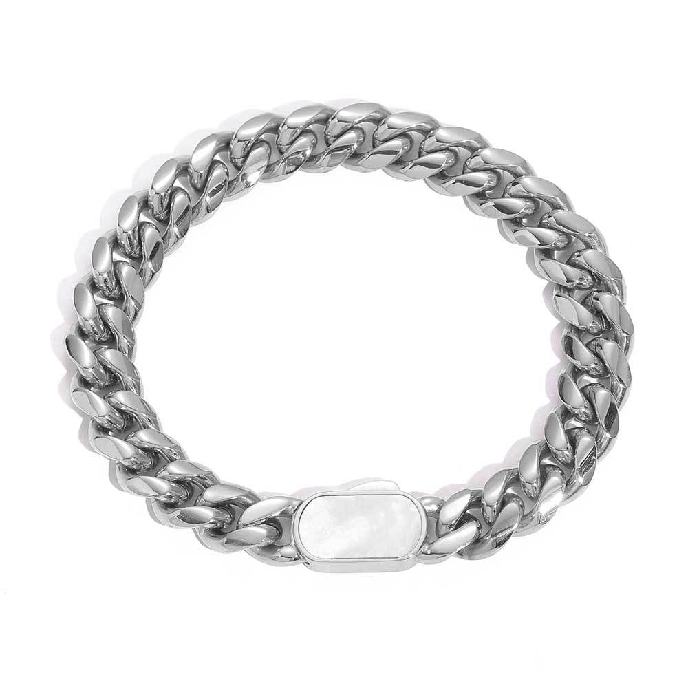 Men's Versatile Encrypted Cuban Titanium Steel Bracelet Width 8-12MM Length 7-9inch Q938