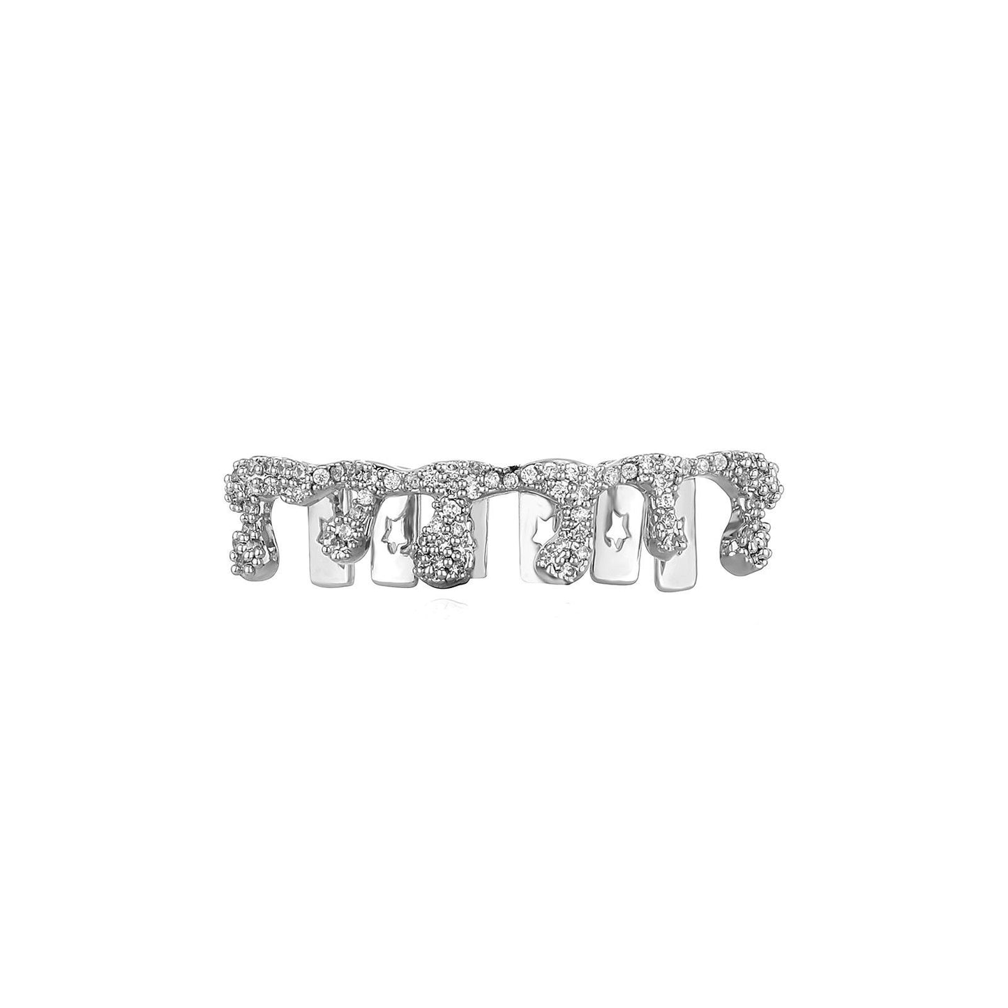 Unisex Water Drop Zircon Grillz Hiphop Accessories Comfortable Grills   K232