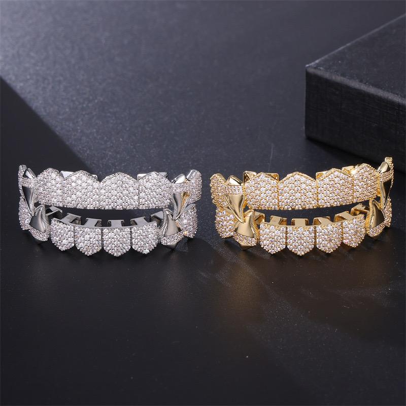 Unisex Cubic Zirconia Sharp Vampire 8 Teeth Comfortable Grillz Hiphop Accessories Grills  K270