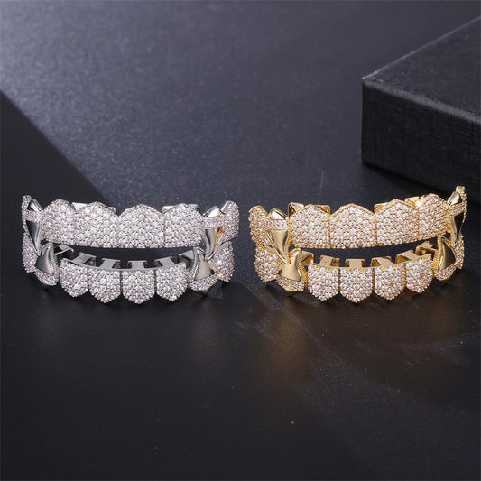 Unisex Cubic Zirconia Sharp Vampire 8 Teeth Comfortable Grillz Hiphop Accessories Grills  K270