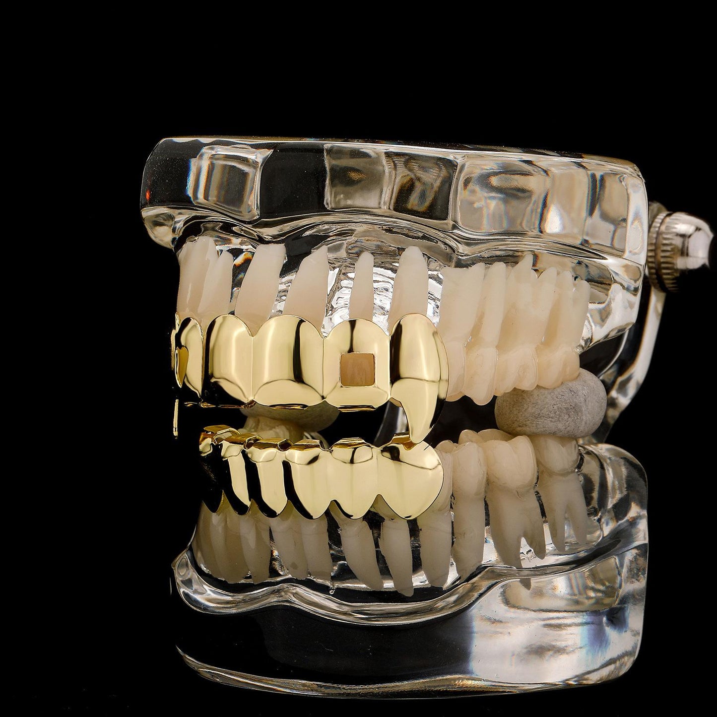 Unisex Hip Hop Grillz - 6 Upper & 6 Lower Smooth Hollow Heart Tooth Accessories - D387