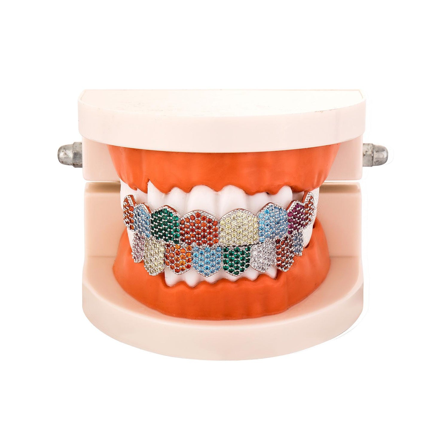 Unisex 8 Teeth Colourful Cubic Zirconia Comfortable Grillz for Men&women Hiphop Accessories Grills   K239