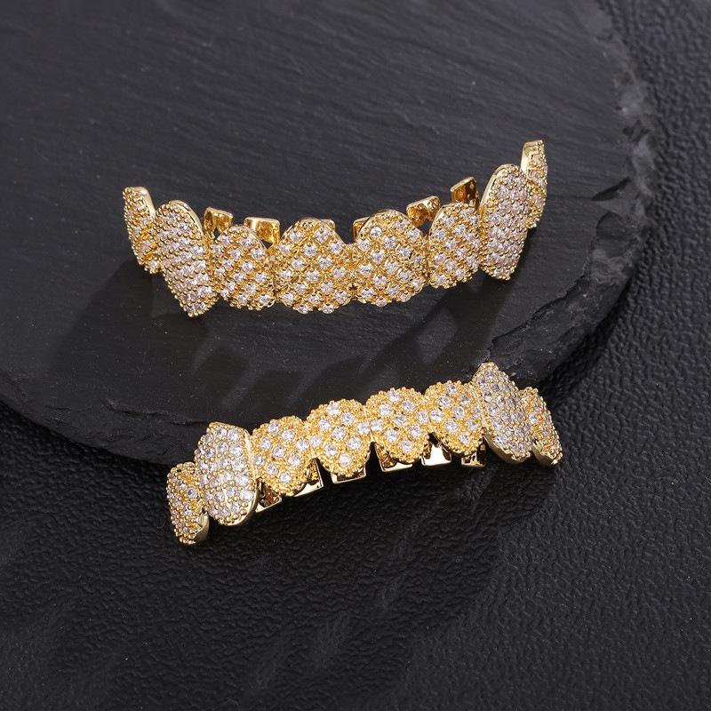 Unisex cubic zirconia vampire halloween comfortable grillz for men&women hiphop accessories grills barces  K248