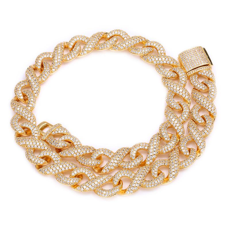 's 16MM  moissanite Cuban link hip hop necklace. S925 sterling silver, 8-24 inches.ZR04