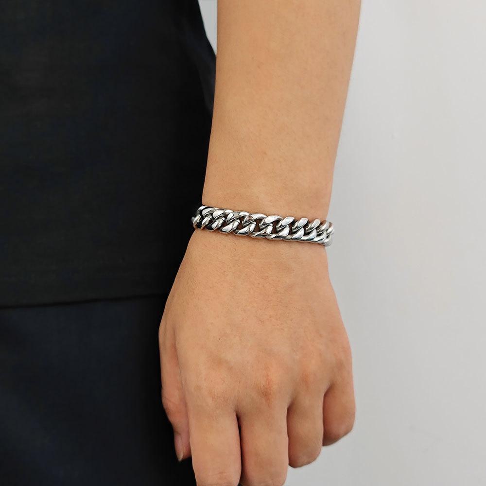 Men's Hip-Hop Cuban Titanium Steel Bracelet Width 6-18MM Length 7-9inch .Q936