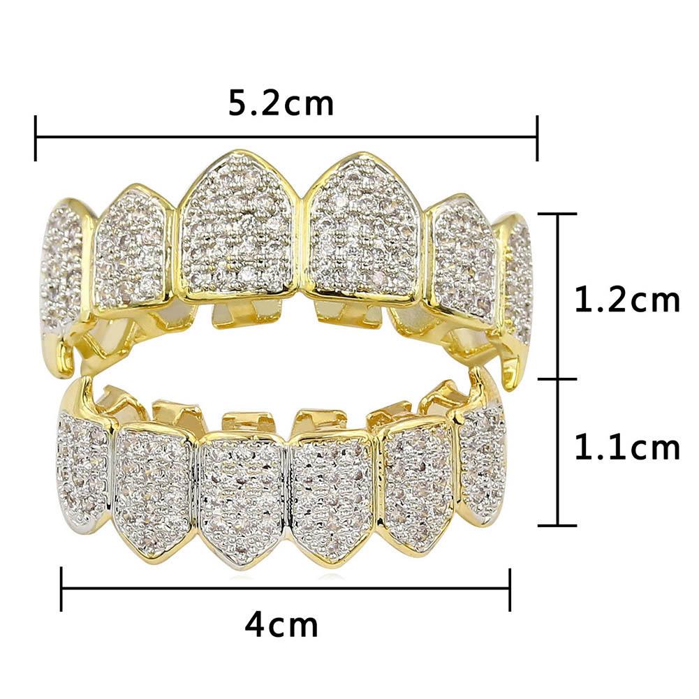 ZR Grillz Hip-Hop Zirconia Vampire Fangs for Men, Halloween accessories suitable for women, comfortable to wear. Y26
