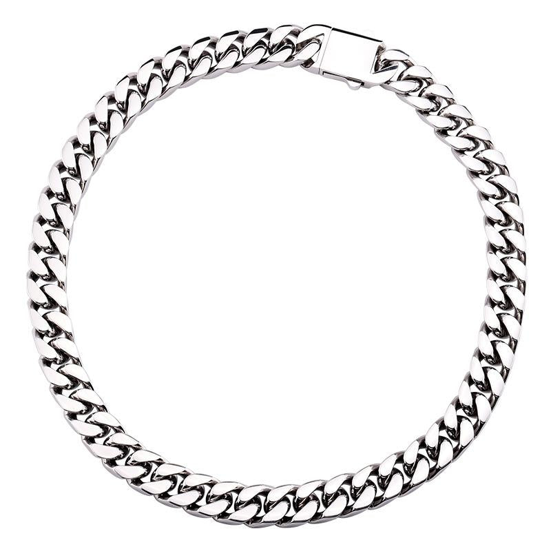 Men's Titanium Steel Quad-Grind Cuban Chain Necklace - D490