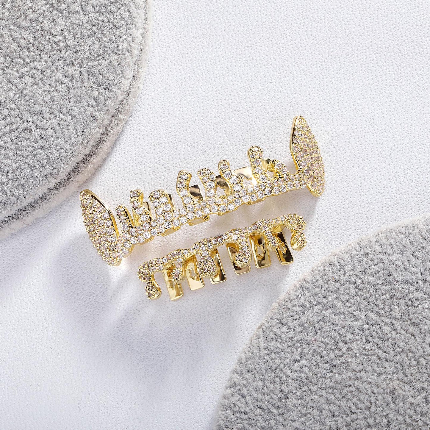 Unisex Water Drop Zircon Grillz Hiphop Accessories Comfortable Grills   K232