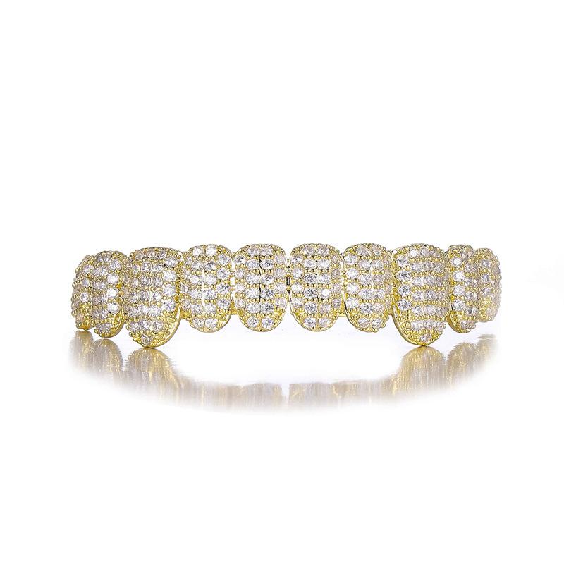 Unisex Cubic Zirconia 10 Teeth Comfortable Grillz Hiphop Accessories Grills    K249