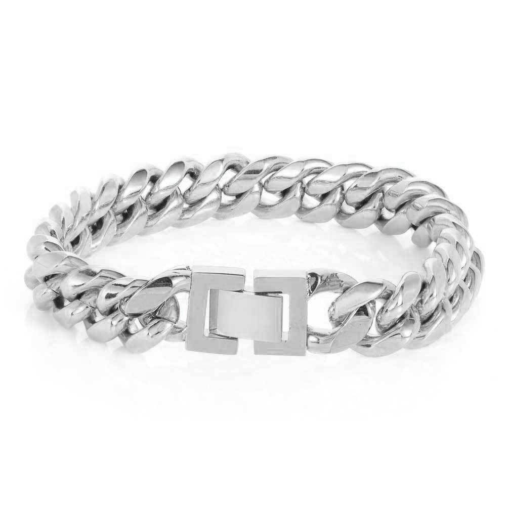 Men's Hip-Hop Cuban Titanium Steel Bracelet Width 6-18MM Length 7-9inch .Q936