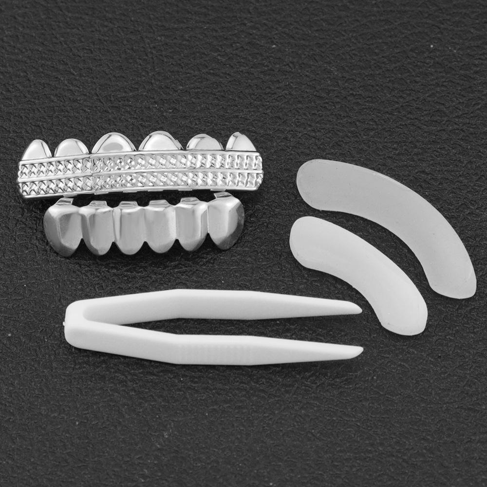 Unisex Halloween Costume Dentures Copper Fangs Grillz Grillz Q875