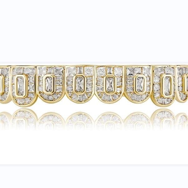 ZR RILLZ Hip-Hop Grillz, featuring shiny 5A baguette and princess-cut cubic zirconia.Y6
