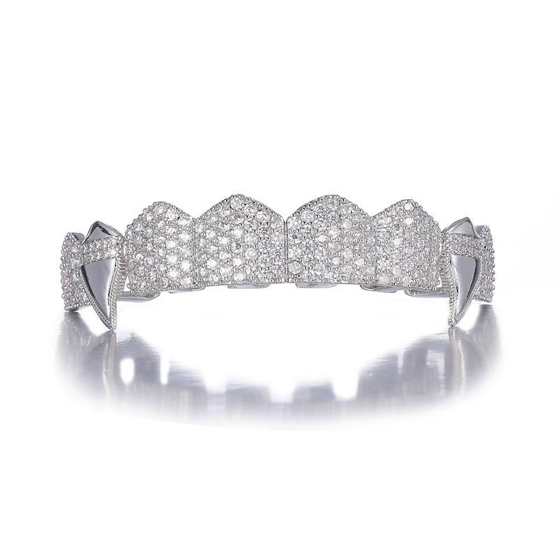 Unisex Cubic Zirconia Sharp Vampire 8 Teeth Comfortable Grillz Hiphop Accessories Grills  K270