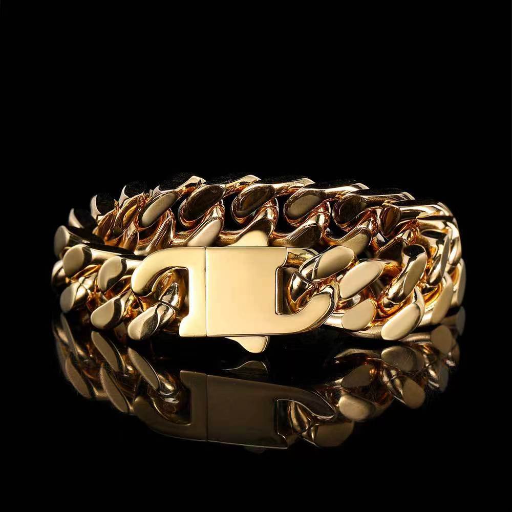 Men's Four-Sided Grinding Cuban Chain Bracelet 7-9" Two Colors - A Perfect Gifts For Lovers, Friends, Boyfriends, Girlfriends, Wife, Husband, Thanksgiving, Independence Day, Holloween, Black Friday, Chrisatmas and New Year D83