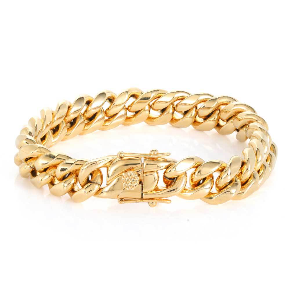 Unisex Hip-Hop Stainless Steel Faucet Buckle Cuban Chain Bracelet 7-9 Inches Multiple Colors  D147