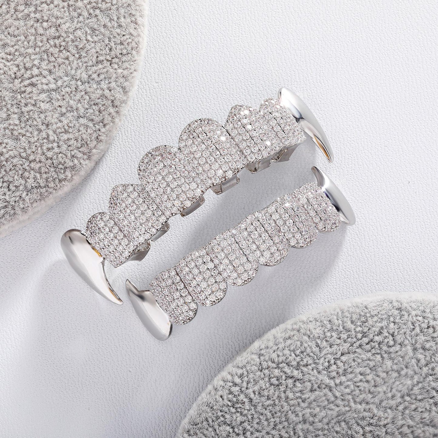 Unisex Halloween Vampire 8 Teeth Grills Hiphop Accessories Comfortable Grillz   K240
