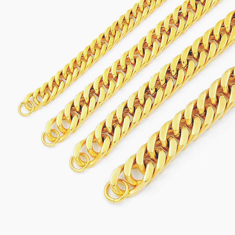 Men's Encrypted Cuban Titanium Steel Necklace, Width 3-5MM  Length 18-26 inches Q1072