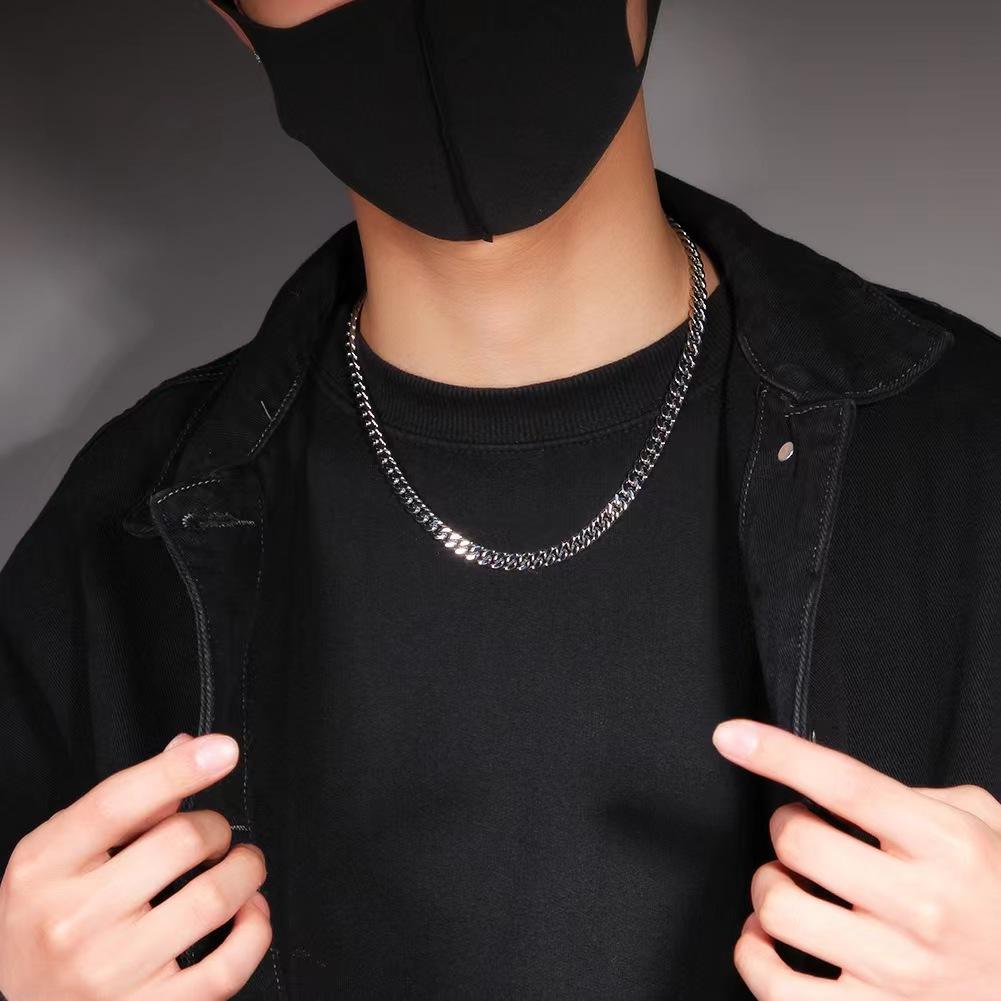 Men's Cuban Necklace -"7-9-11MM  length18in-24in  Simple, Hip-Hop Style, Stainless Steel Chain with Polished Finish and Spring Clasp, X227
