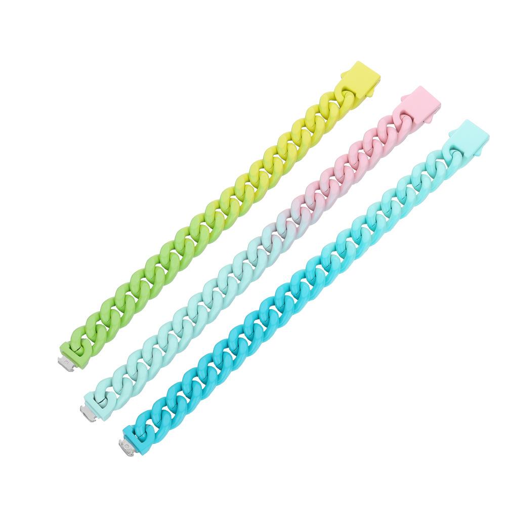 Men's Hip-Hop Cuban Multicolor Titanium Steel Bracelet, Width 13MM, Chain Length 7.3-8.3 inches - Q1202