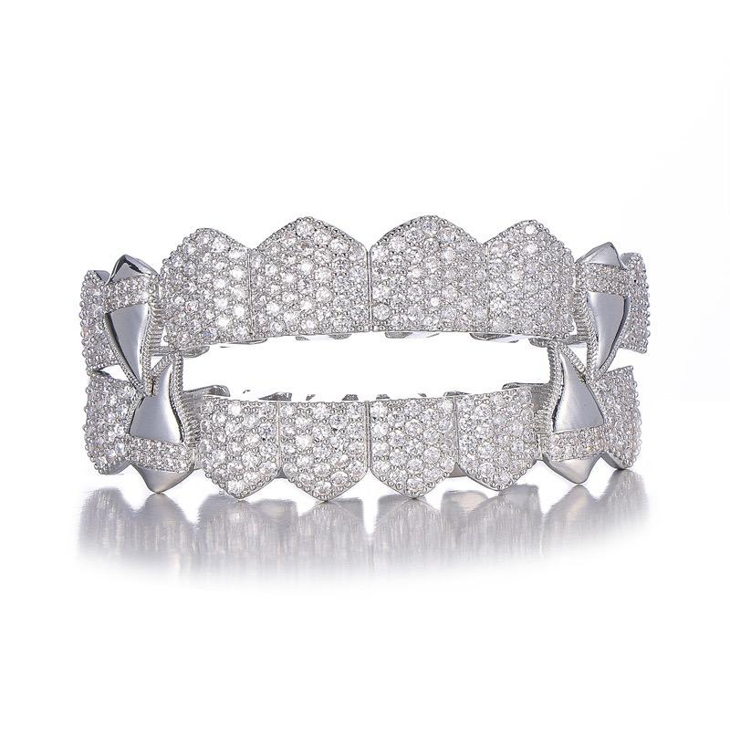 Unisex Cubic Zirconia Sharp Vampire 8 Teeth Comfortable Grillz Hiphop Accessories Grills  K270