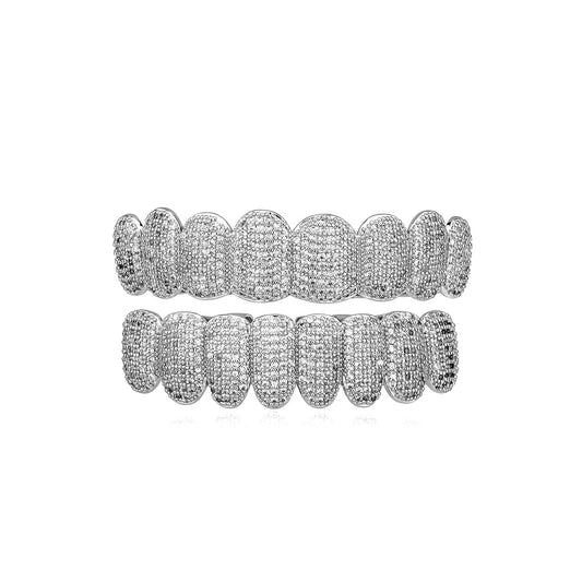 Unisex Cubic Zirconia Hiphop Sparkling Comfortable 8 Teeth Grillz Hiphop  K234